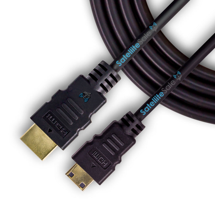 SatelliteSale Digital 1.4 Mini HDMI To HDMI Cable Universal Wire 4K/30Hz 10.2Gbps PVC 2160p Black Cord