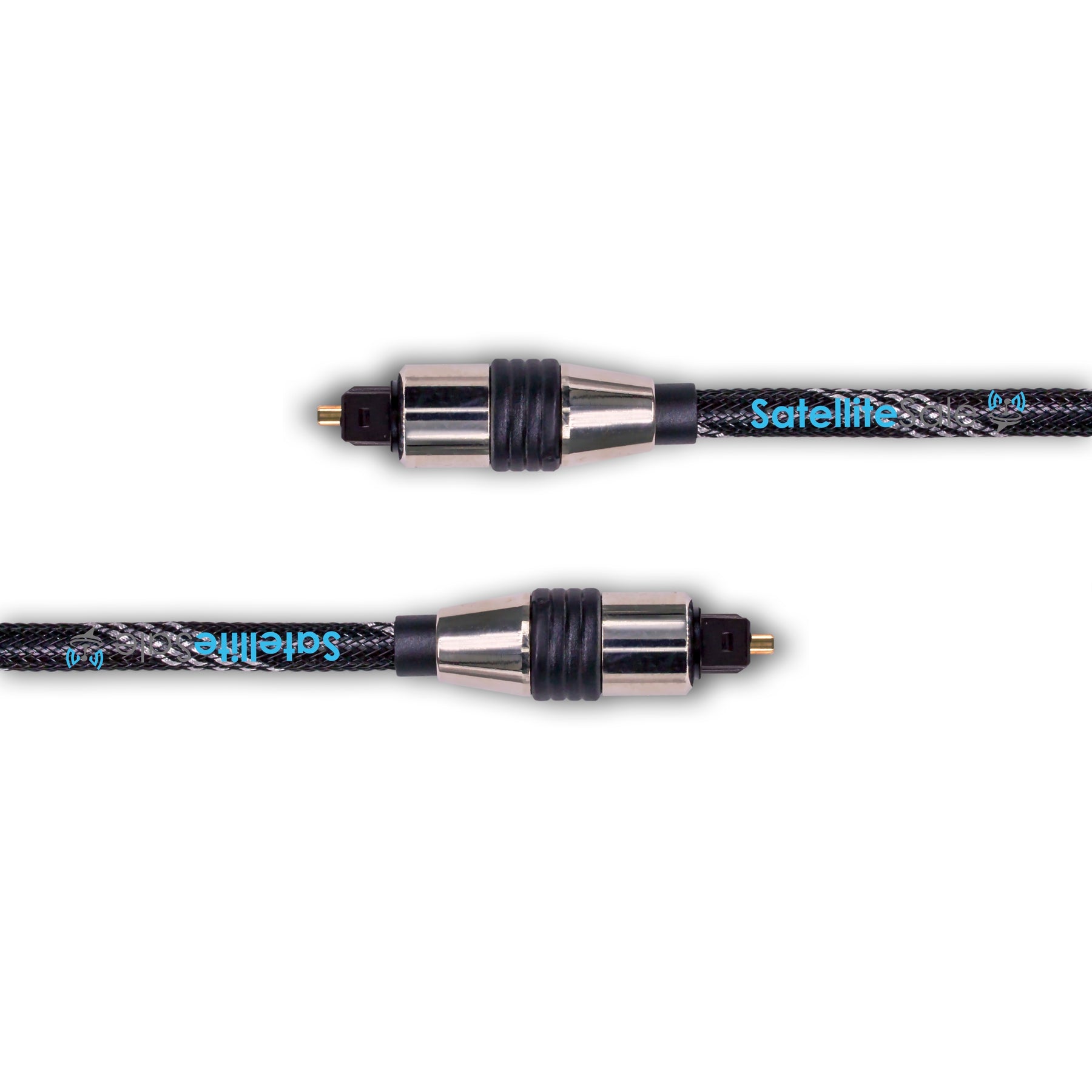 SatelliteSale Digital Toslink SPDIF Audio Optical Fiber Cable, PVC And Nylon Black/Silver Cord