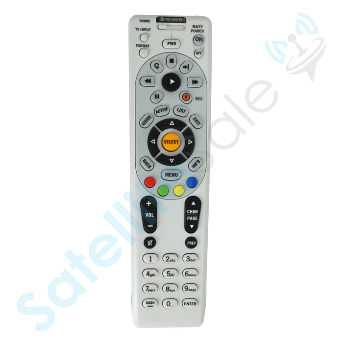 SatelliteSale Remote Control Replacement DIRECTV RC66RX IR/RF for Satellite Receiver, DVR Controls, Gray Plastic RC with Batteries Included