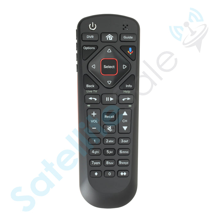 SatelliteSale Remote Control Replacement Dish Network 54 Series Compatible with Hopper, Joey and Wally Receivers, Backlit Keys, Voice RC Black Plastic with Batteries Included