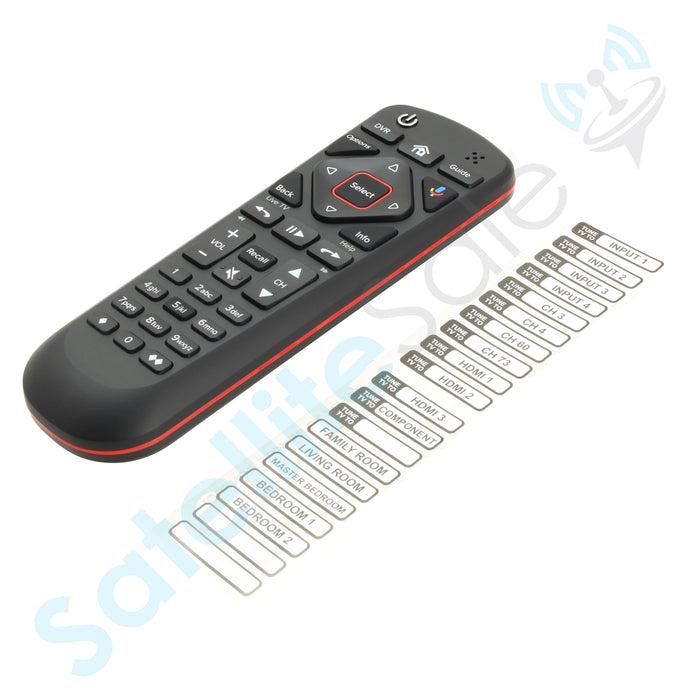 SatelliteSale Remote Control Replacement Dish Network 54 Series Compatible with Hopper, Joey and Wally Receivers, Backlit Keys, Voice RC Black Plastic with Batteries Included