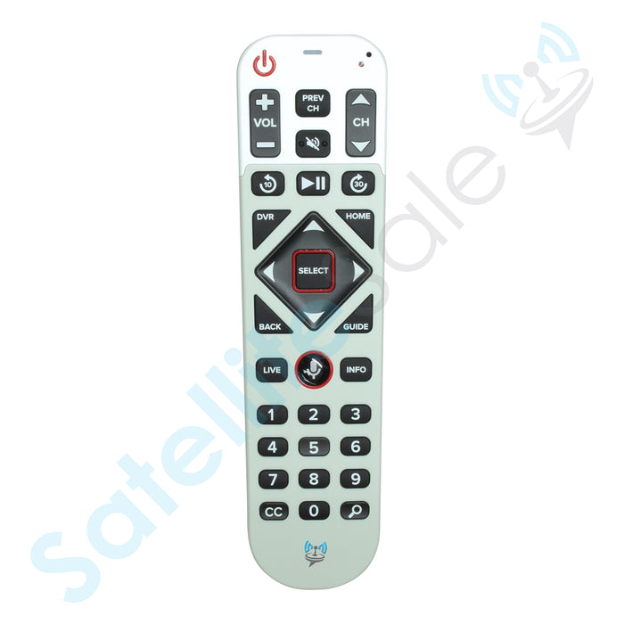 SatelliteSale Remote Control Replacement Dish Network 60.0 Voice RC Compatible with Hopper, Joey, Wally Receivers - Large Buttons Matte Gray ABS Plastic with Batteries Included
