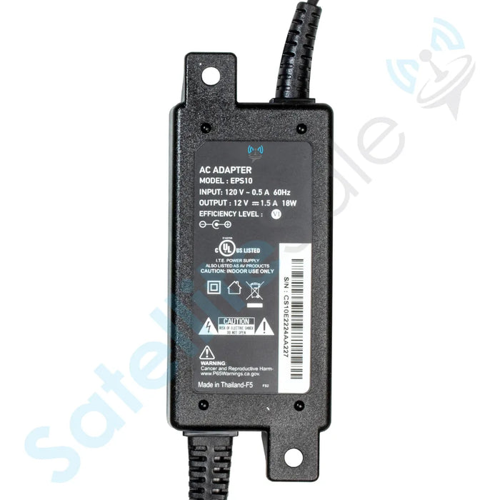SatelliteSale EPS10 Replacement AC/DC Power Adapter 12V 1.5A 18W Compatible with DIRECTV H25 C31 C41 C51 C61 C71KW Receivers, Mini Genie, DECA - Black Matte Plastic