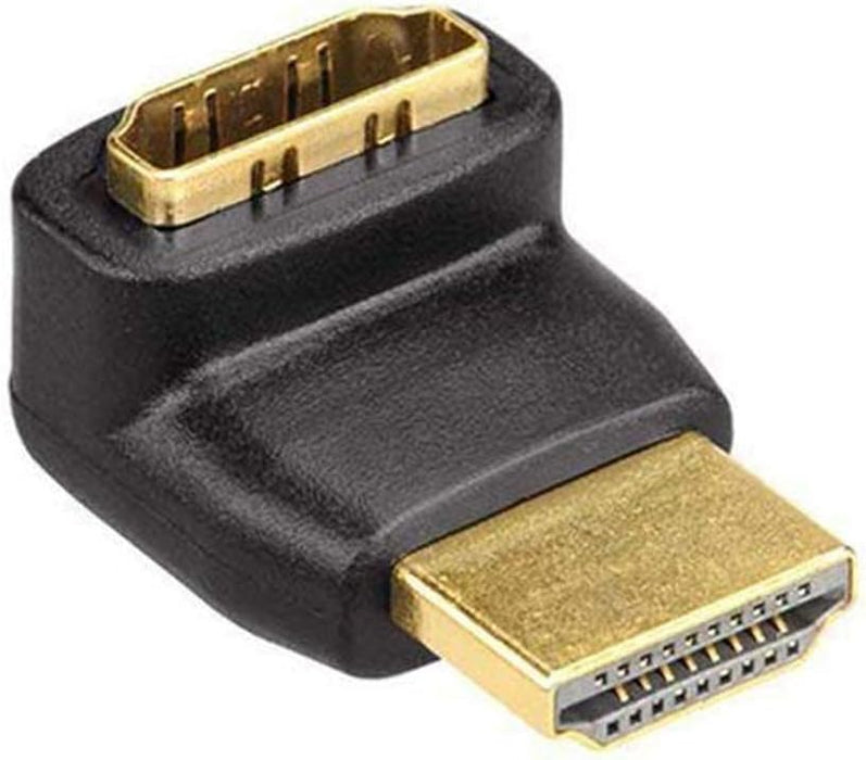 SatelliteSale Adaptador digital HDMI macho a hembra ángulo recto 4K HDR PVC negro 