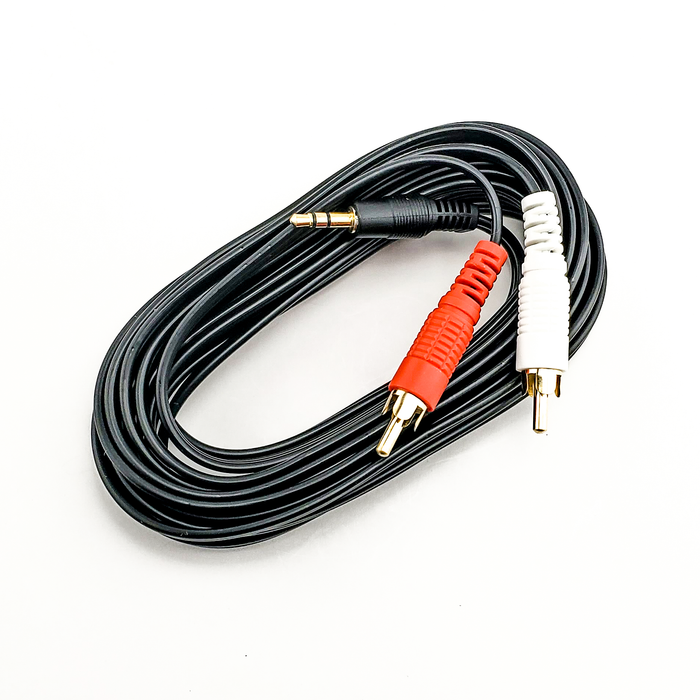 SatelliteSale-conector de audio auxiliar de 3,5mm a 2 RCA, cable auxiliar compuesto estéreo Digital, cable universal, Cable negro de PVC 