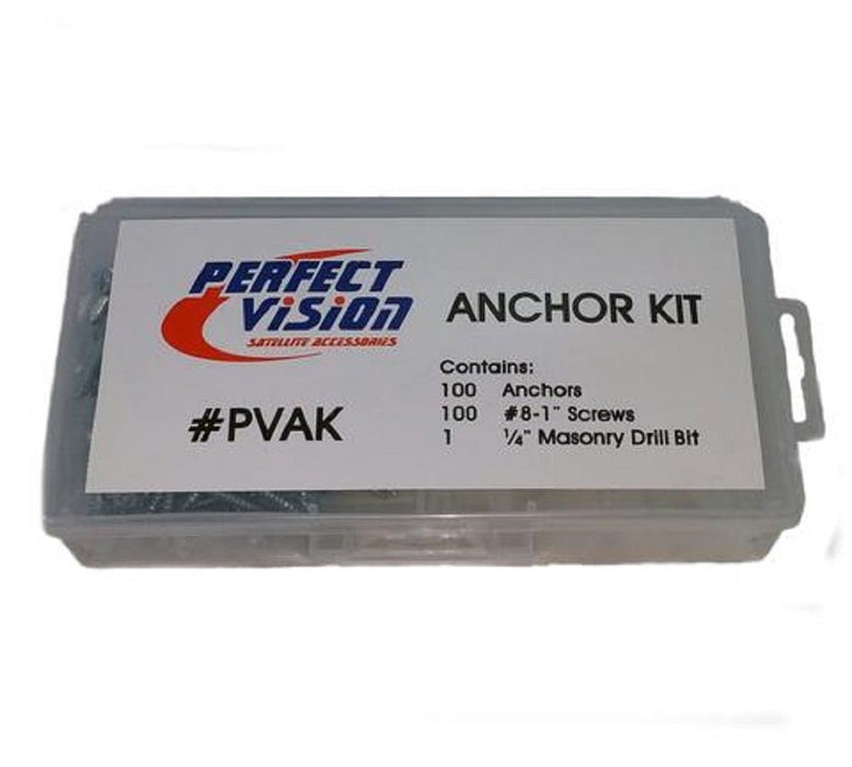 Kit de anclaje PVAK Perfect Vision, caja 100 con 1/4 bit Vendedor de EE. UU. ¡Envío rápido!