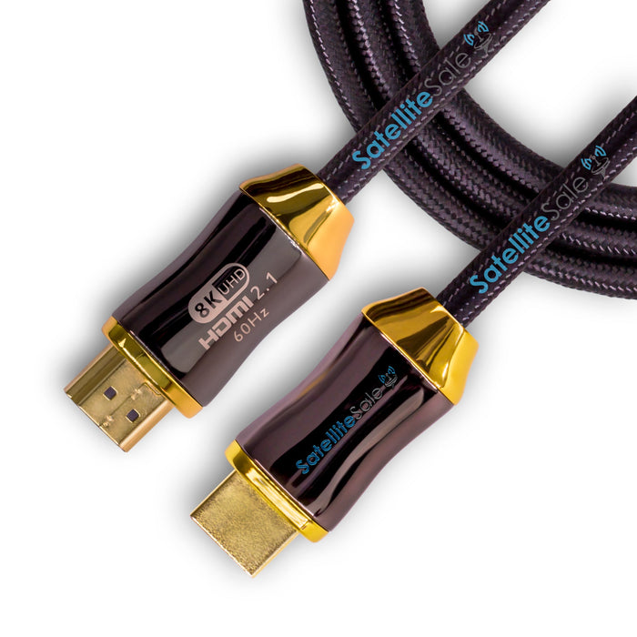 SatelliteSale Cable HDMI 2.1 digital de ultra alta velocidad 4K/120Hz 8K/60Hz 48Gbps Cable universal Cable de algodón negro 