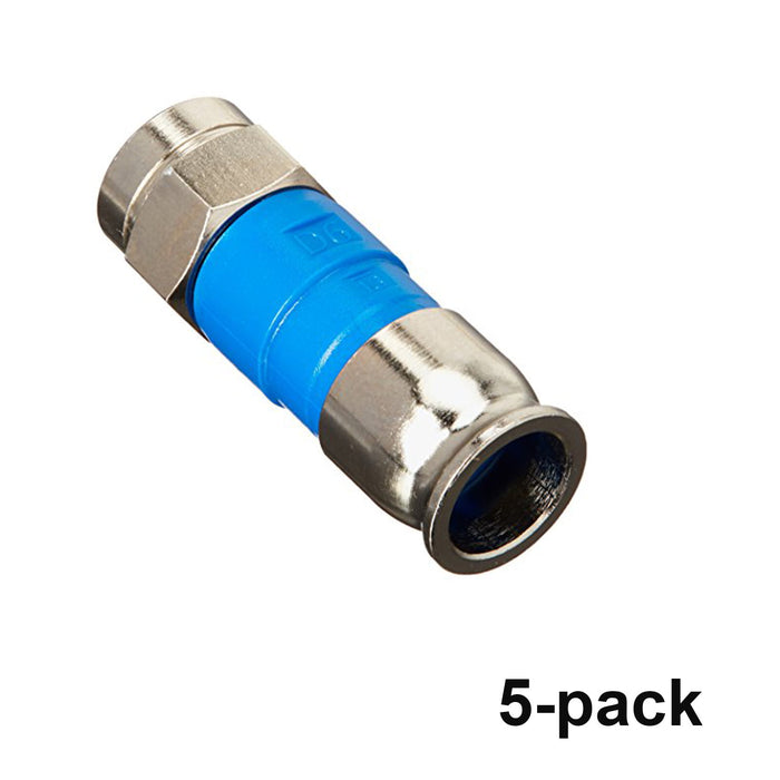 PPC BELDEN SNSD6 Azul RG6 Conectores de compresión Snap-N-Seal, paquete de 5