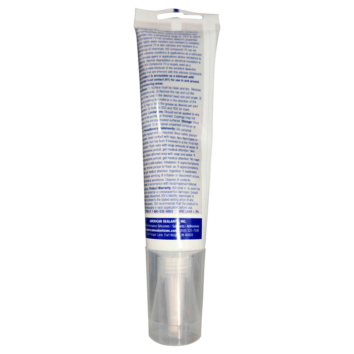 ASI Compound 70 MULTI-PURPOSE SILICONE GREASE White 2.8 Oz