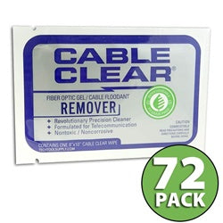 Cable Prep Cable Clear Gel/Flooding Cleaning Wipe - 72 Pack