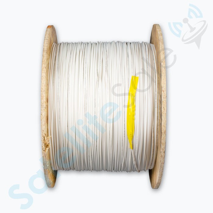 Acome N7910D Cable blanco de caída de 2,8 mm de fibra óptica reforzada con aramida para interiores 1000 m/3280 pies