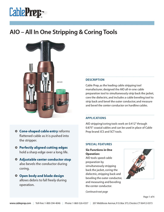 Kit de remplacement complet de préparation de câbles AIO : embout de carottage, lame de bande de gaine et biseauteur