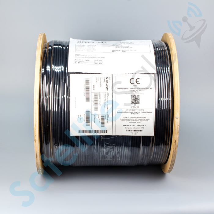 Câble Optique Corning Intérieur/Extérieur 5,05mm A-VB(ZN)H 1E9ULTRA/125 1640ft PVC Noir