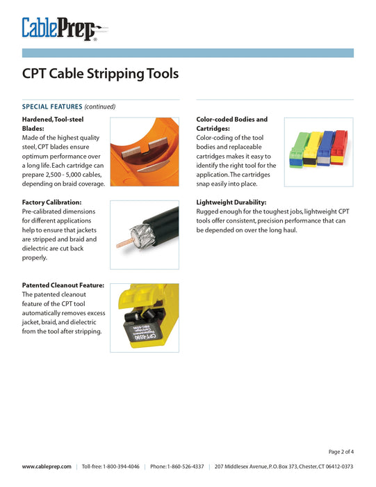Cable Prep CPT-7691 Pince à dénuder pour câbles coaxiaux, mini câbles RG6/59