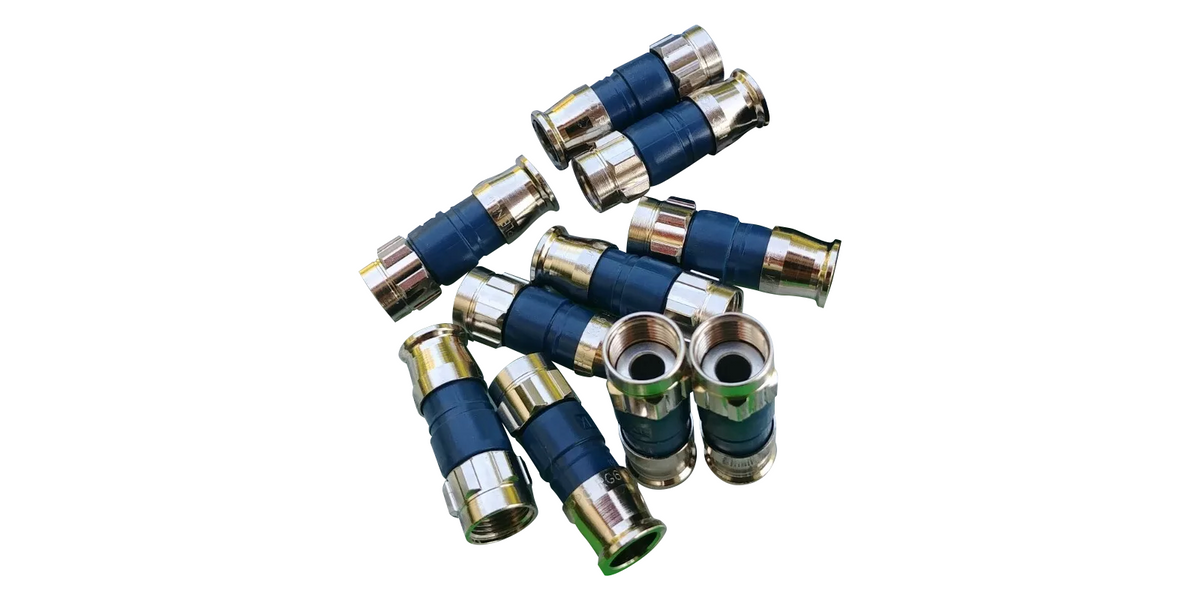 PPC RG-6 Universal F-Type Coax Cable Compression Connectors, Bag of 50 Pcs.  (EX6XL-PLPLUS)