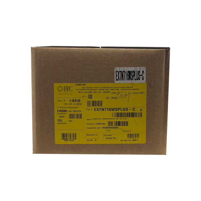 PPC Belden EX7N716WSPLUS-C Continuity Compression Connectors - Sealed Box of 400