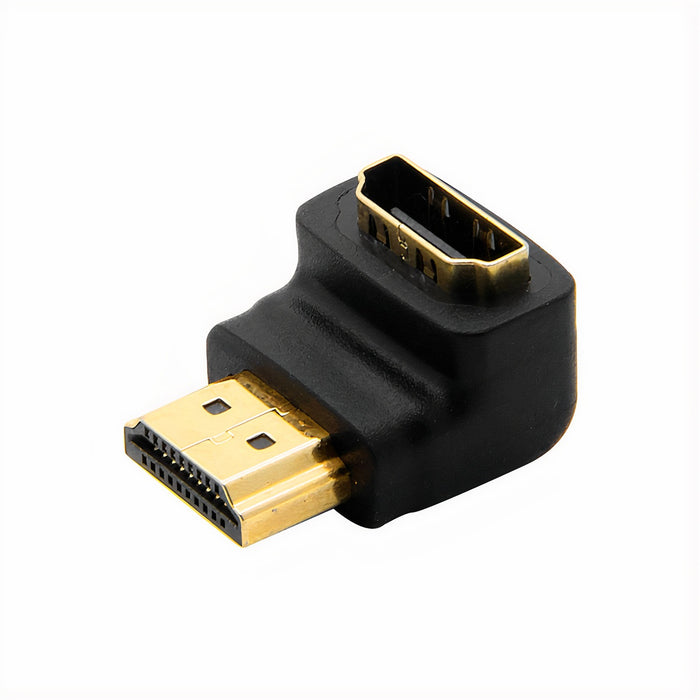 SatelliteSale Digital HDMI Male to Female Right Angle 4K HDR PVC Black Adapter