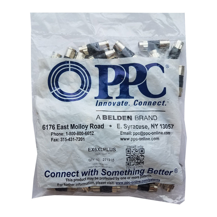 Ppc Cable 50 PPC EX6XL Plus Coax RG6 Connectors Approved DirecTV Dish — SatelliteSale