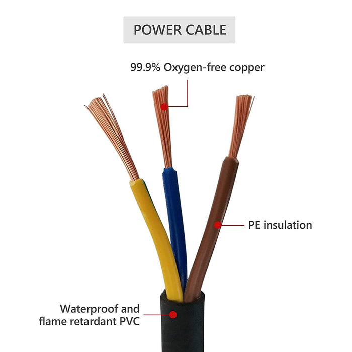 Cable de alimentación de ordenador Universal de alta resistencia SatelliteSale macho NEMA 5-15P a hembra IEC C5 o C13/C14 Cable Universal Cable de PVC negro