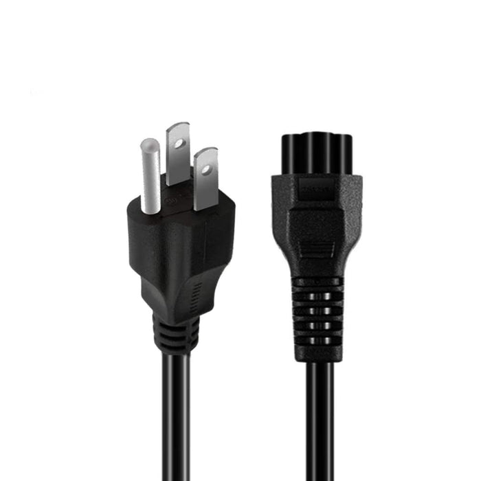 SatelliteSale Universal Heavy Duty Computer Power Cable Male NEMA 5-15P to Female IEC C5 or C13/C14 Universal Wire Black PVC Cord