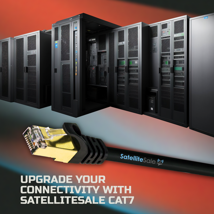 SatelliteSale RJ45 Cat-7 réseau Ethernet SSTP câble Internet 600 MHz 10 Gbps fil universel cordon noir 