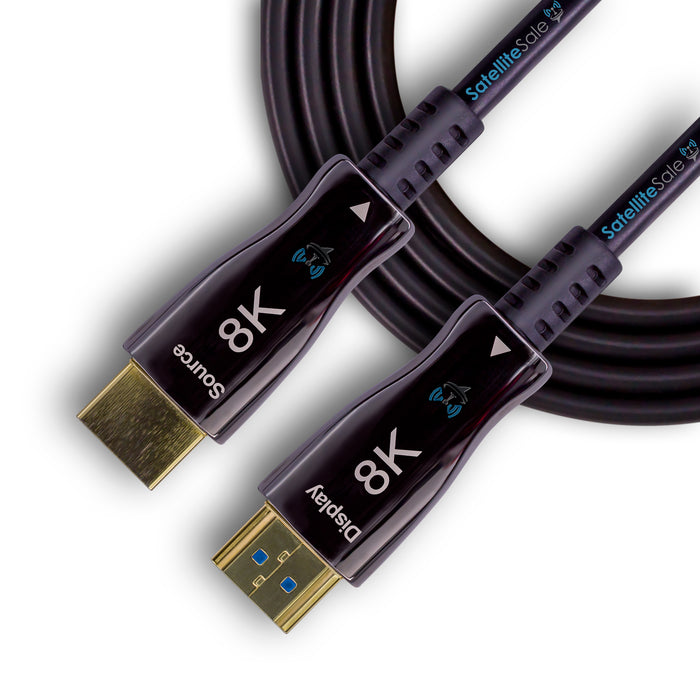 SatelliteSale Digital Fiber Optic 8K HDMI 2.1 Cable 8K/60Hz 48Gbps Universal Wire PVC Black Cord