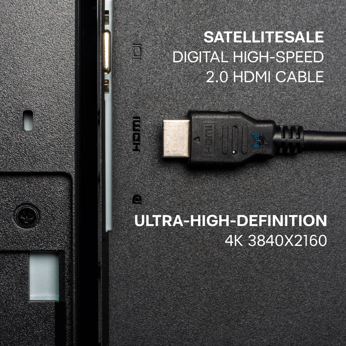 SatelliteSale Digital High-Speed 2.0 HDMI Cable 4K/60Hz 18Gbps PVC 2160p Black Cord Universal Wire