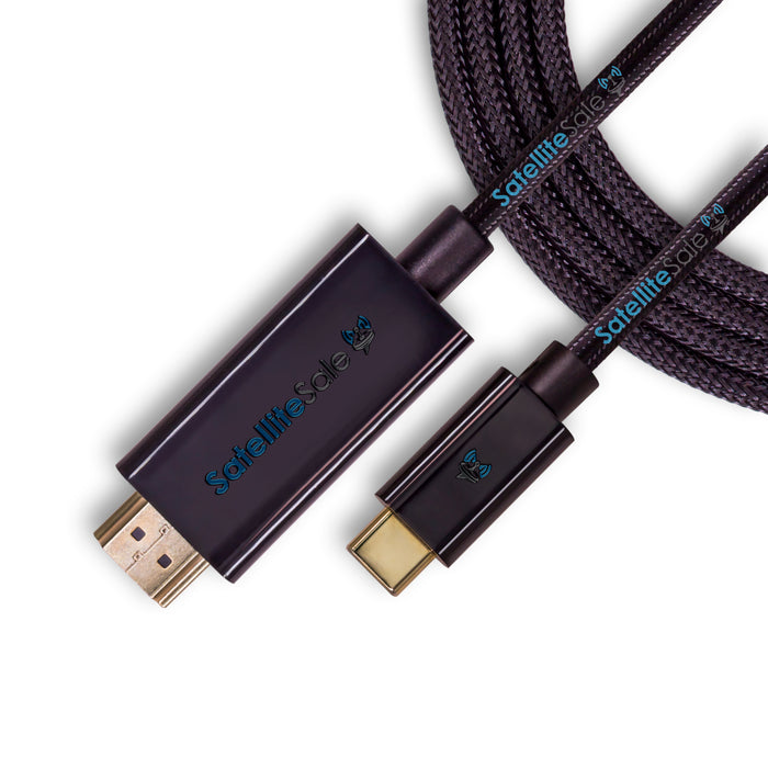 SatelliteSale – adaptateur de câble universel numérique USB Type C vers HDMI, fil en Nylon 4K/30Hz, fil universel 2160p, cordon noir 