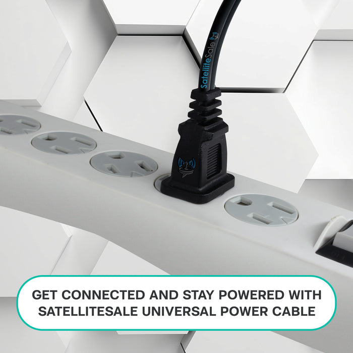 SatelliteSale 18AWG 2 clavijas a conector cuadrado/redondo AC Cable de alimentación de repuesto Universal Cable Universal PVC Cable negro 