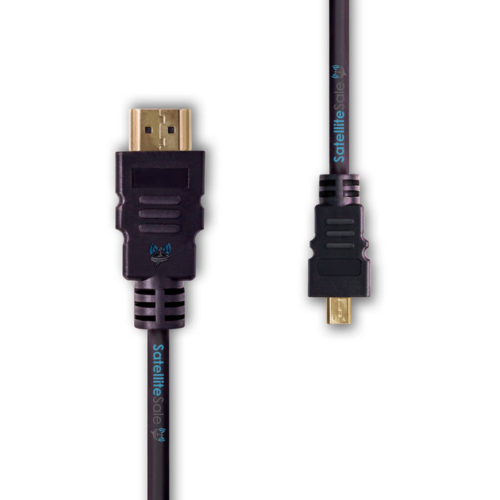 SatelliteSale Digital 1.4 Micro HDMI To HDMI Cable Universal Wire 4K/30Hz 10.2Gbps PVC 2160p Black Cord