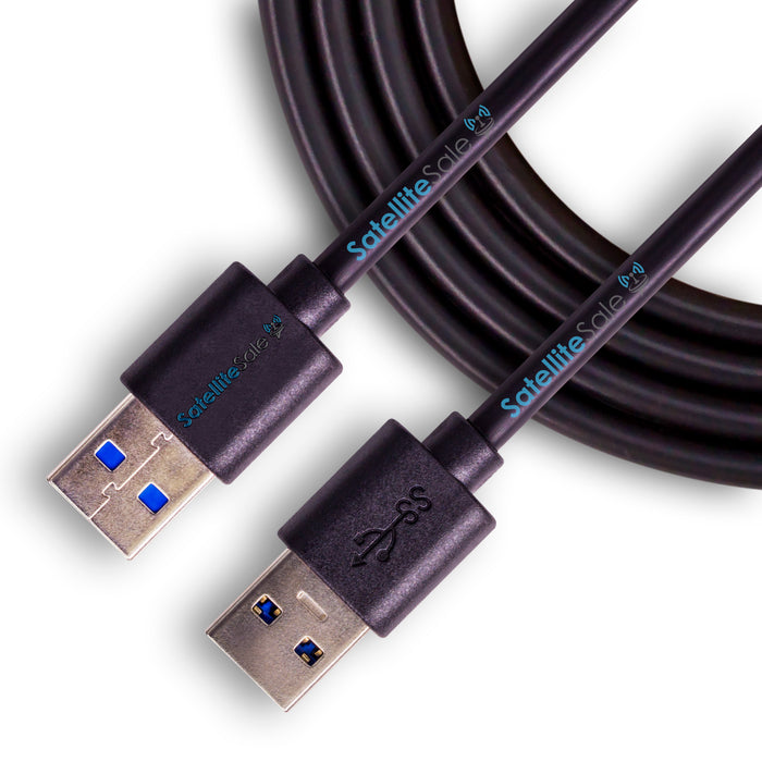 SatelliteSale Digital USB 3.0 Cable de datos macho a macho tipo A SuperSpeed ​​5Gbps Cable universal PVC negro 