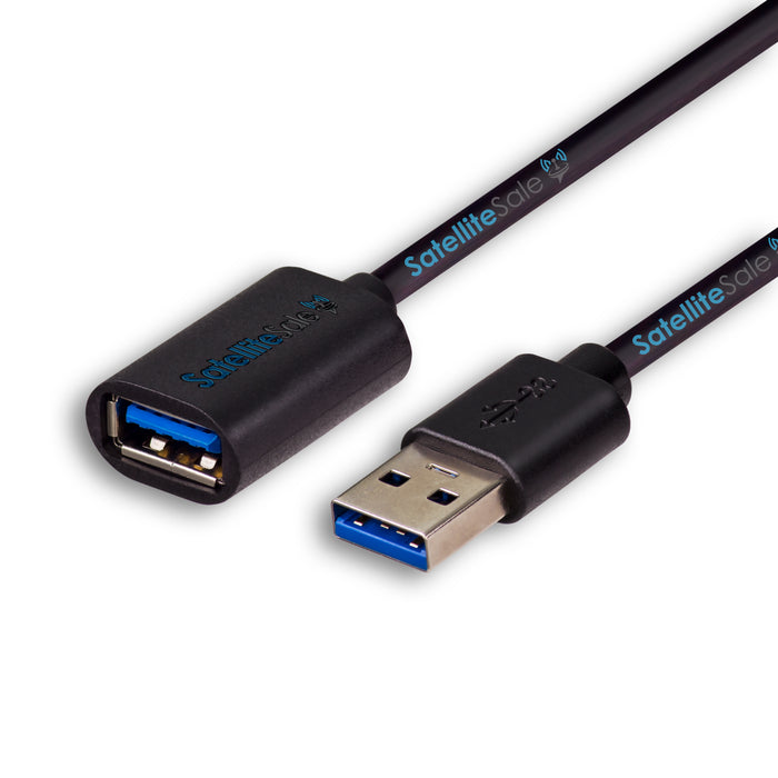 SatelliteSale Digital USB 3.0 Data Cable Extension Male to Female Type A SuperSpeed 5Gbps Universal Wire PVC Black Cord