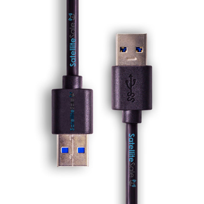 SatelliteSale Digital USB 3.0 Cable de datos macho a macho tipo A SuperSpeed ​​5Gbps Cable universal PVC negro 