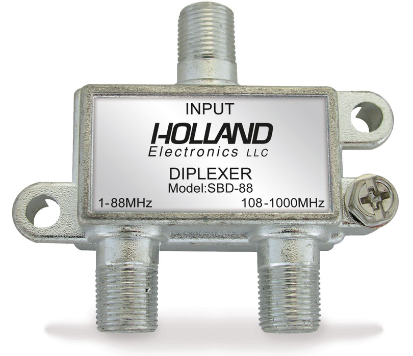 Diplexor de subbanda Holland Electronics SBD-88, 88 MHz / 108 MHz, DOCSIS 3.0