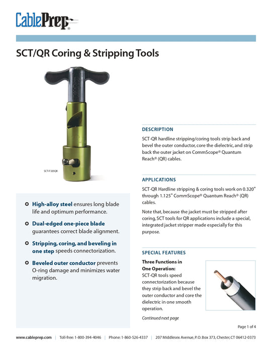 Cable Prep Sct-540Qr Stripping And Coring Tool .540 Inch Qr