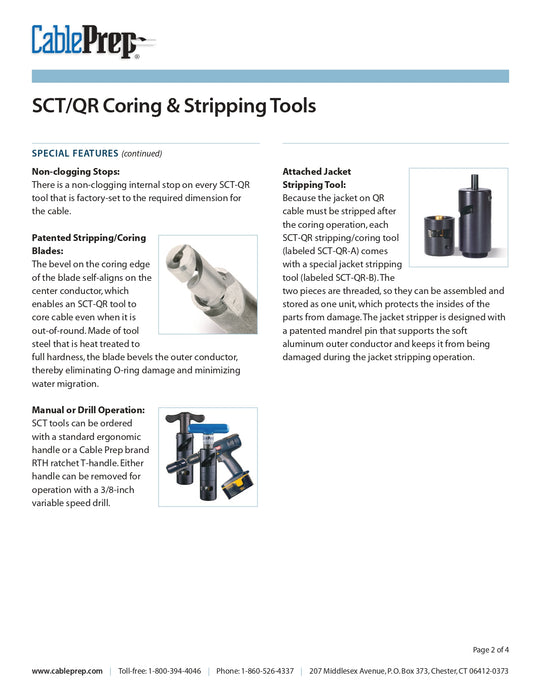 Cable Prep Sct-540Qr Stripping And Coring Tool .540 Inch Qr