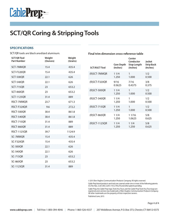 Cable Prep SCT-440MC Stripping & Coring Tool, .440 MC