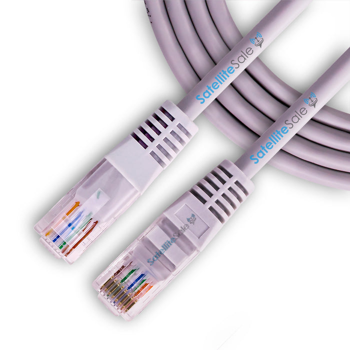 SatelliteSale RJ45 Cat-5e Red Ethernet UTP Cable de Internet de 4 vías 100 MHz 1000 Mbps Cable universal Cable gris 