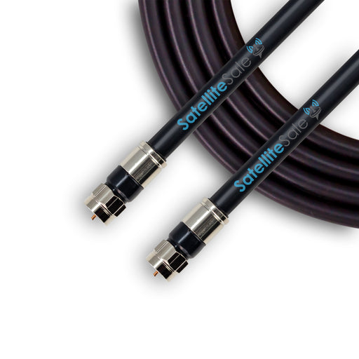 SatelliteSale Digital 75Ohm RG-6/U Coaxial Cable with F-Type Connector Indoor/Outdoor Universal Wire Black and White Cord