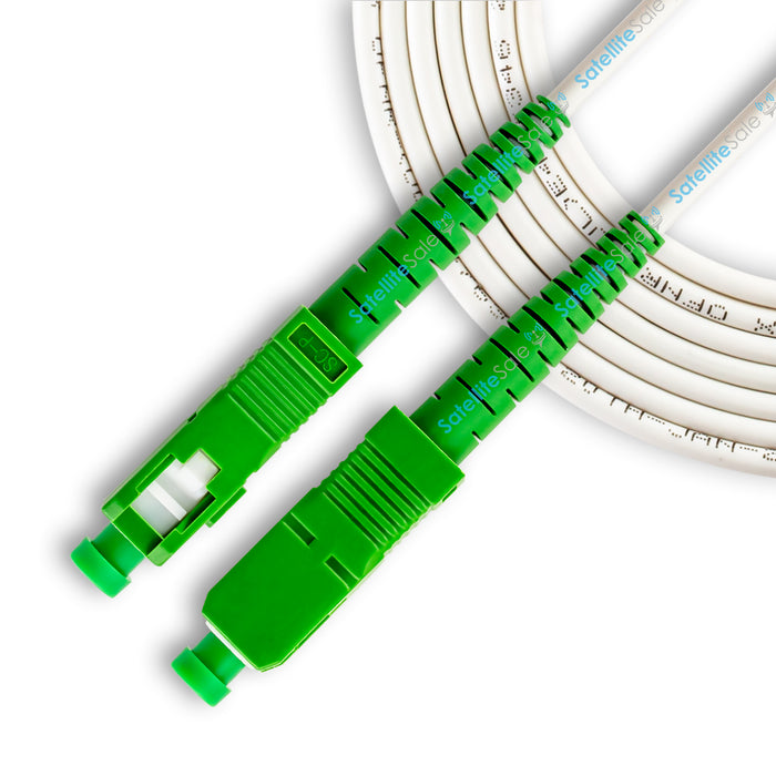 SatelliteSale Digital SC/APC Fiber Optic Singlemode Patch OFNR OFNP Cable Simplex 2.9mm O.D. White Cord