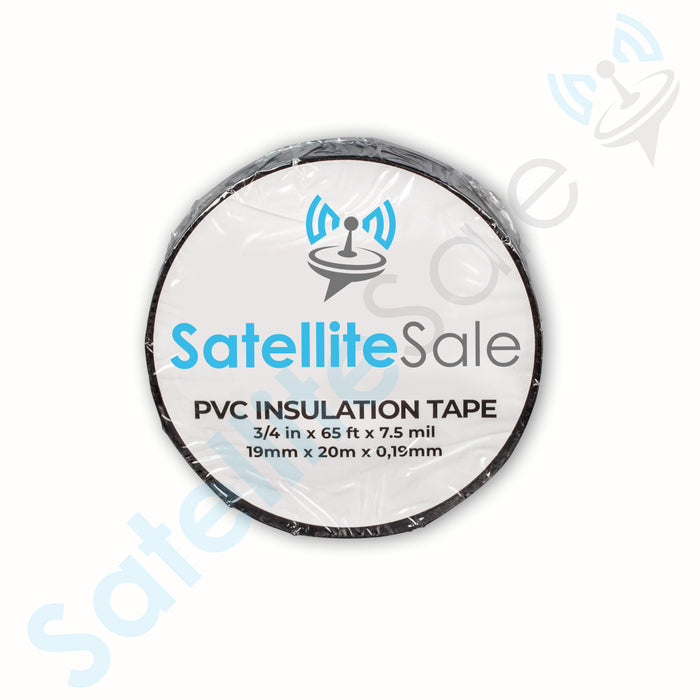 SatelliteSale Cinta aislante de PVC negra, 0,75 pulgadas por 65 pies, paquete de 10