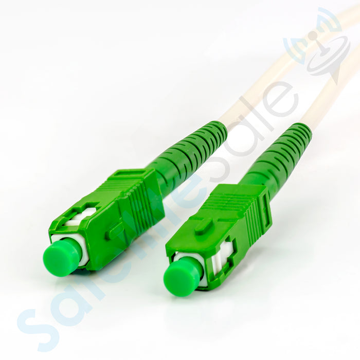 SatelliteSale Digital SC/APC Fiber Optic Singlemode Patch OFNR OFNP Cable Simplex 2.9mm O.D. White Cord
