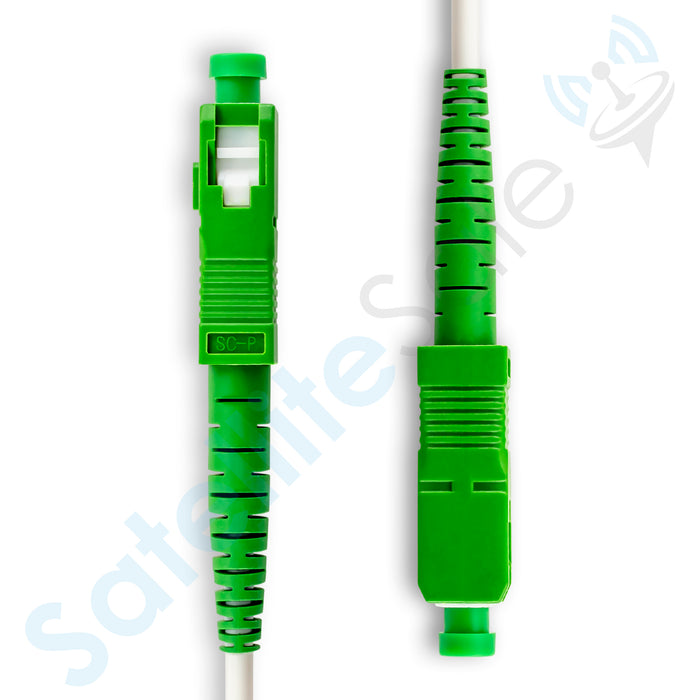 SatelliteSale Digital SCP/AC Cable de conexión de fibra óptica OFNR Simplex SC-Conector estándar 2,9 mm OD Cable blanco 6 pies