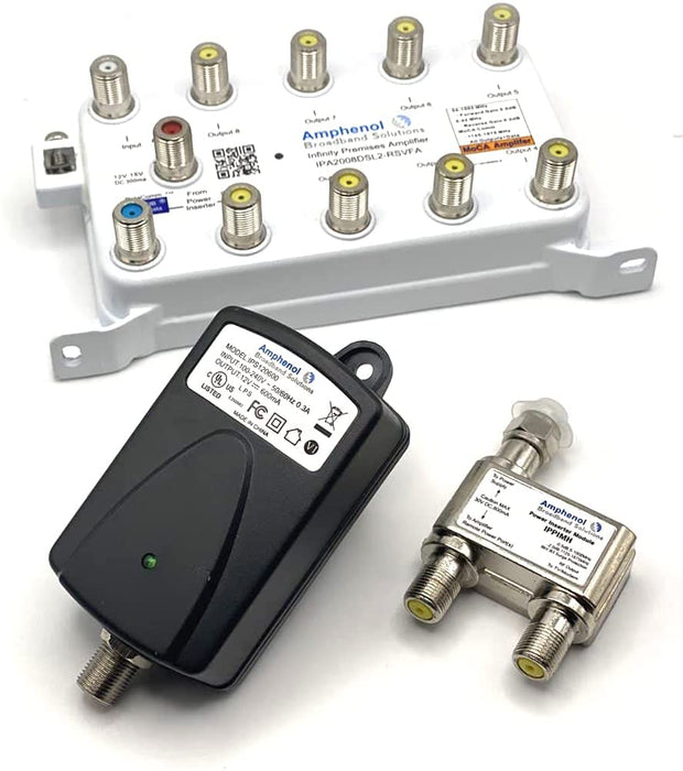 Amphenol TV Antenna Amplifier Signal Booster MOCA Coax IPA2008DSL2
