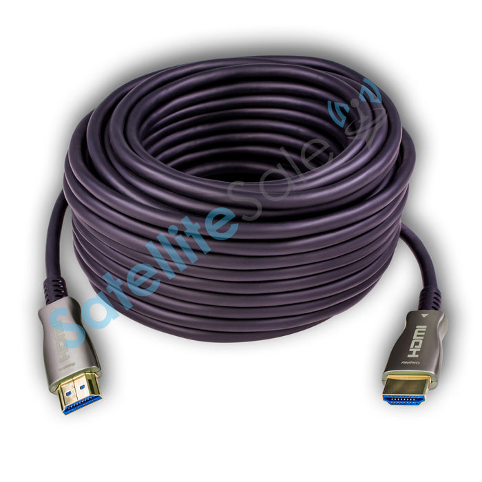 SatelliteSale Digital High-Speed HDMI 2.0 Fiber Optic Cable 4K/60Hz 18Gbps Black 2160p Universal Wire PVC Cord