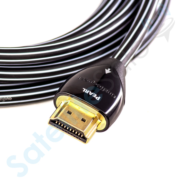 AudioQuest Pearl 8K Câble HDMI 2.0 universel 18Gbps PVC Cordon noir et blanc Fil de 8 pieds