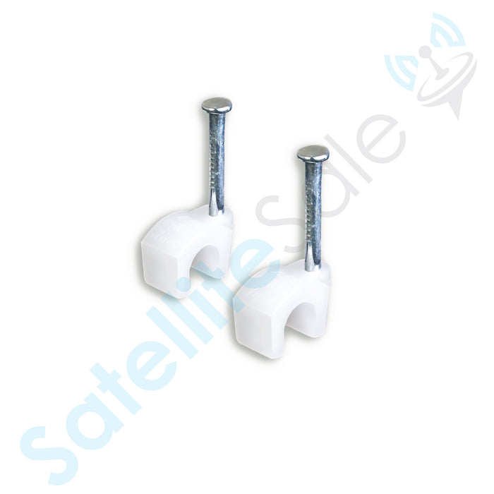 SatelliteSale Flex Single or Dual Cable White or Black Screw Nail Clip