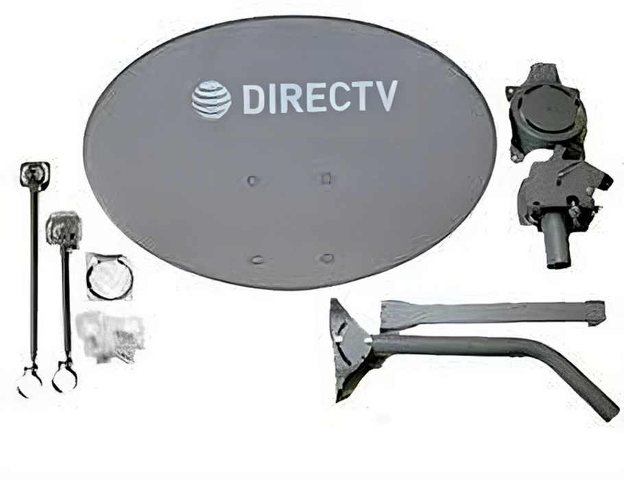 Lot 4 Slimline DirecTV DTV Dish Antennas KA/KU HD MPEG4 W/Monopoles