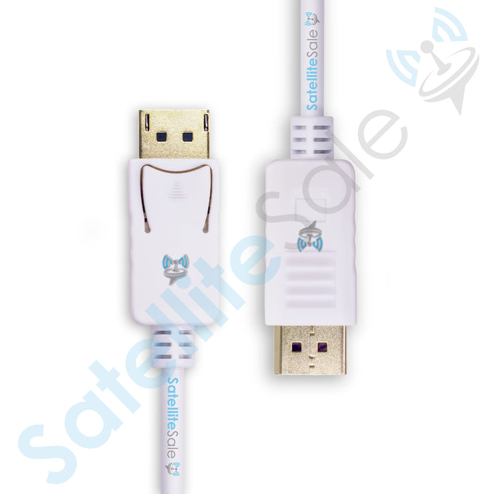 SatelliteSale DisplayPort DP câble mâle à mâle 4K/30Hz 8.64Gbps fil universel PVC cordon blanc 