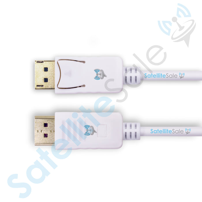 SatelliteSale DisplayPort DP Cable macho a macho 4K/30Hz 8.64Gbps Cable universal PVC Cable blanco 
